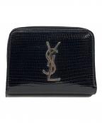 SAINT LAURENTサンローラン）の古着「カサンドラ リザード柄 ジップウォレット」｜ブラック