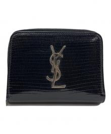 SAINT LAURENT（サンローラン）の古着「カサンドラ リザード柄 ジップウォレット 」｜ブラック