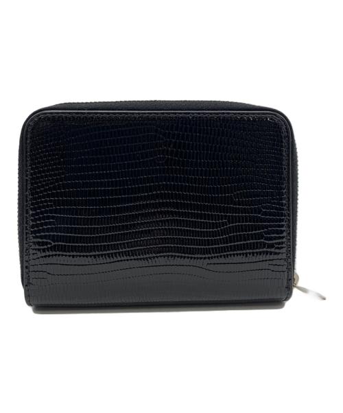 SAINT LAURENT（サンローラン）Saint Laurent (サンローラン) カサンドラ リザード柄 ジップウォレット  ブラックの古着・服飾アイテム