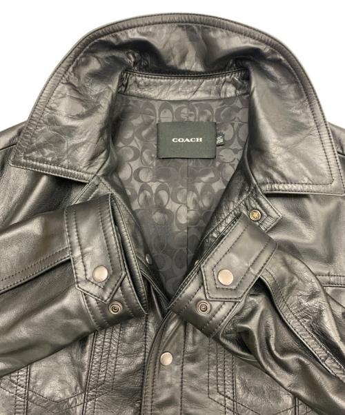 COACH（コーチ）COACH (コーチ) レザートラッカージャケット ブラック サイズ:Lの古着・服飾アイテム