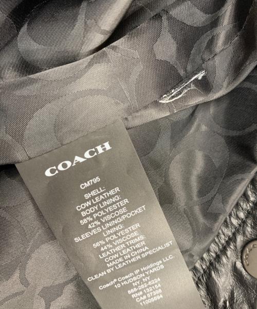 COACH（コーチ）COACH (コーチ) レザートラッカージャケット ブラック サイズ:Lの古着・服飾アイテム