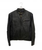 MORGAN PRODUCTIONSモーガン プロダクションズ）の古着「シングルライダースジャケット」｜ブラック