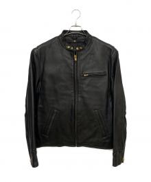 MORGAN PRODUCTIONS（モーガン プロダクションズ）の古着「シングルライダースジャケット」｜ブラック