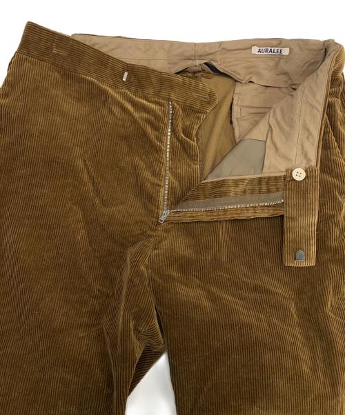 AURALEE（オーラリー）AURALEE (オーラリー) WASHED CORDUROY TAPERED SLACKS ブラウン サイズ:5の古着・服飾アイテム