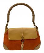 GUCCIグッチ）の古着「バンブー カンデスキーハンドバッグ」｜ベージュ×レッド