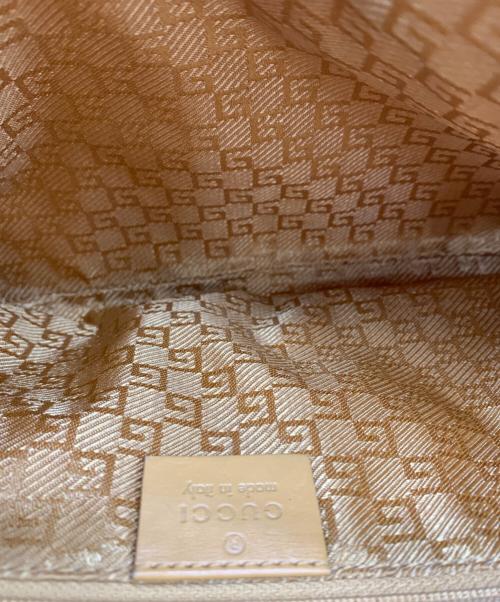 GUCCI（グッチ）GUCCI (グッチ) バンブー カンデスキーハンドバッグ ベージュ×レッドの古着・服飾アイテム