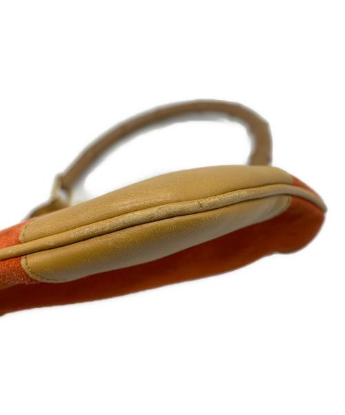 GUCCI（グッチ）GUCCI (グッチ) バンブー カンデスキーハンドバッグ ベージュ×レッドの古着・服飾アイテム