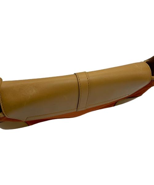 GUCCI（グッチ）GUCCI (グッチ) バンブー カンデスキーハンドバッグ ベージュ×レッドの古着・服飾アイテム