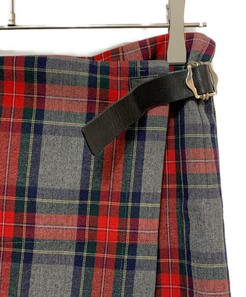 tricot COMME des GARCONS（トリココムデギャルソン）tricot COMME des GARCONS (トリココムデギャルソン) ラップスカート レッド×グレー サイズ:Mの古着・服飾アイテム