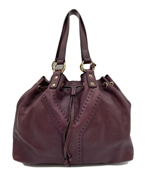 Yves Saint Laurent（イヴサンローラン）Yves Saint Laurent (イヴサンローラン) サックダブルトートバッグ パープルの古着・服飾アイテム