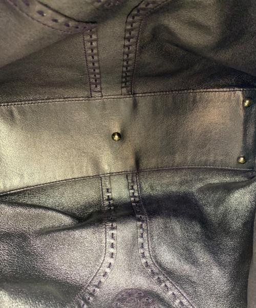 Yves Saint Laurent（イヴサンローラン）Yves Saint Laurent (イヴサンローラン) サックダブルトートバッグ パープルの古着・服飾アイテム