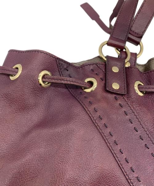 Yves Saint Laurent（イヴサンローラン）Yves Saint Laurent (イヴサンローラン) サックダブルトートバッグ パープルの古着・服飾アイテム