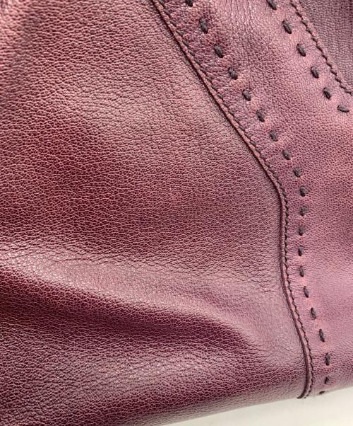 Yves Saint Laurent（イヴサンローラン）Yves Saint Laurent (イヴサンローラン) サックダブルトートバッグ パープルの古着・服飾アイテム