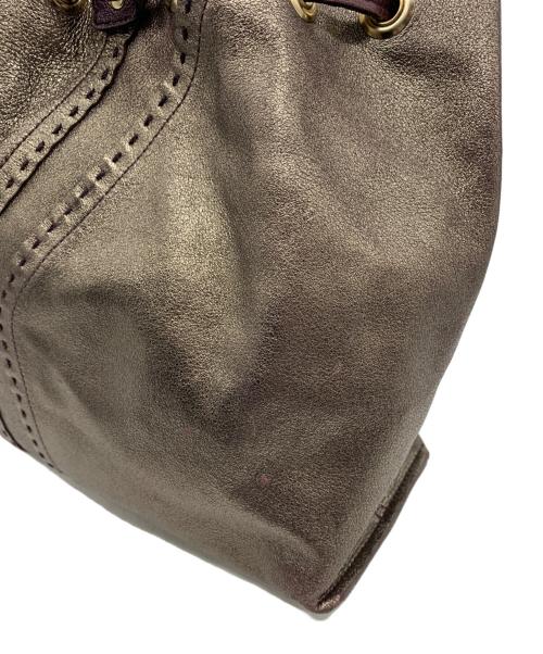 Yves Saint Laurent（イヴサンローラン）Yves Saint Laurent (イヴサンローラン) サックダブルトートバッグ パープルの古着・服飾アイテム