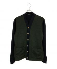 Y's for men（ワイズフォーメン）の古着「薄手カーディガン」｜ブラック×グリーン