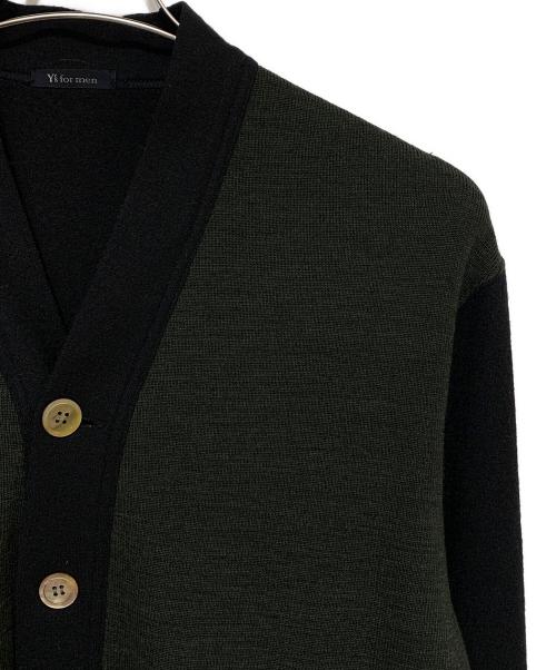 Y's for men（ワイズフォーメン）Y'S for men (ワイズフォーメン) 薄手カーディガン ブラック×グリーン サイズ:表記無しの古着・服飾アイテム