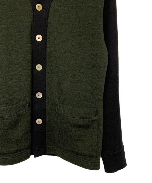 Y's for men（ワイズフォーメン）Y'S for men (ワイズフォーメン) 薄手カーディガン ブラック×グリーン サイズ:表記無しの古着・服飾アイテム