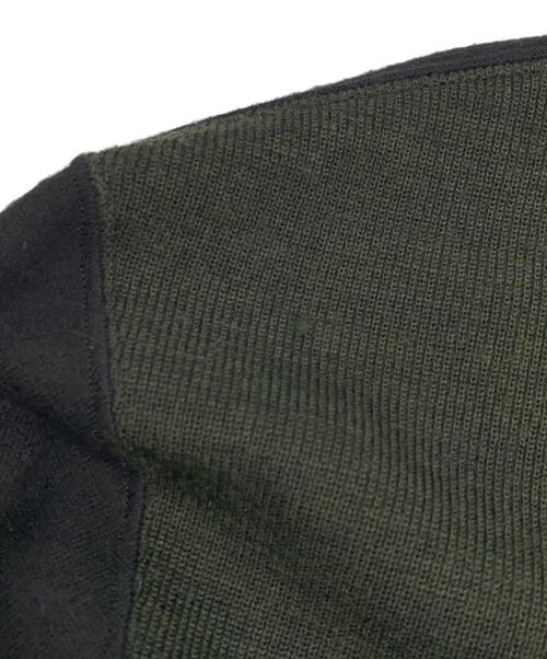 Y's for men（ワイズフォーメン）Y'S for men (ワイズフォーメン) 薄手カーディガン ブラック×グリーン サイズ:表記無しの古着・服飾アイテム