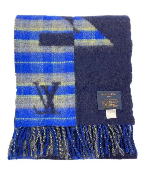 LOUIS VUITTON（ルイ ヴィトン）LOUIS VUITTON (ルイ ヴィトン) エシャルプ・チェックウィズルイ ブルー×ネイビーの古着・服飾アイテム