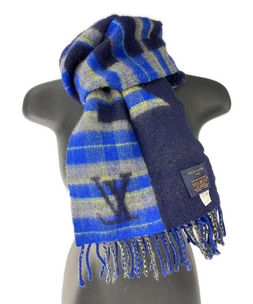 LOUIS VUITTON（ルイ ヴィトン）LOUIS VUITTON (ルイ ヴィトン) エシャルプ・チェックウィズルイ ブルー×ネイビーの古着・服飾アイテム