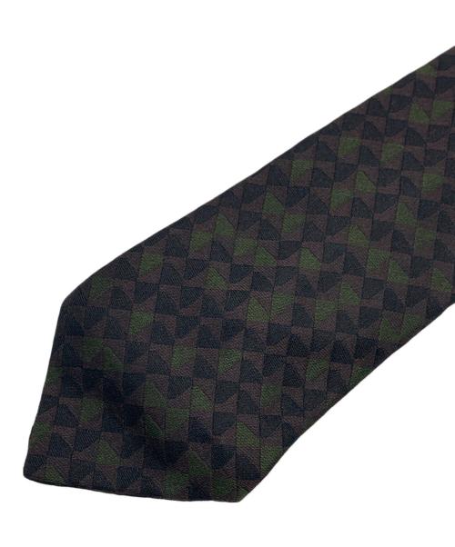 BOTTEGA VENETA（ボッテガベネタ）BOTTEGA VENETA (ボッテガベネタ) ジャガードネクタイ グリーン×パープル サイズ:表記無しの古着・服飾アイテム