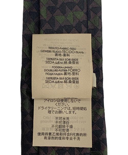 BOTTEGA VENETA（ボッテガベネタ）BOTTEGA VENETA (ボッテガベネタ) ジャガードネクタイ グリーン×パープル サイズ:表記無しの古着・服飾アイテム