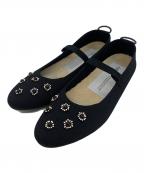 offenオッフェン）の古着「フラワーモチーフ パンプス」｜ブラック