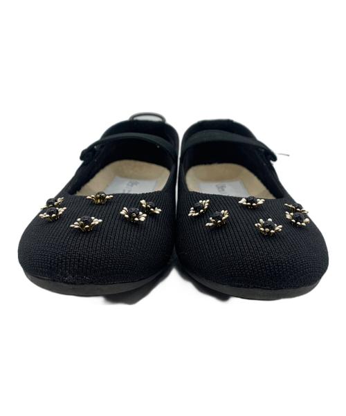 offen（オッフェン）OFFEN (オッフェン) フラワーモチーフ パンプス ブラック サイズ:3737の古着・服飾アイテム