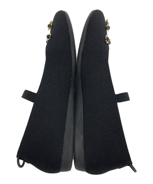 offen（オッフェン）OFFEN (オッフェン) フラワーモチーフ パンプス ブラック サイズ:3737の古着・服飾アイテム