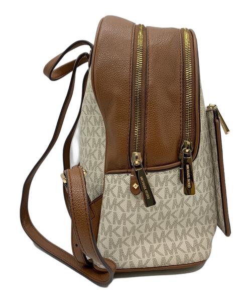 MICHAEL KORS（マイケルコース）MICHAEL KORS (マイケル・コース) ADINA バックパック ベージュ×ブラウンの古着・服飾アイテム