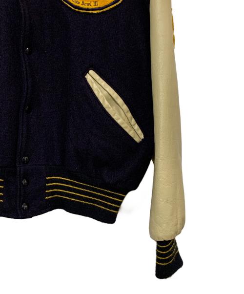 DeLong（デロング）DeLong (デロング) スタジャン ネイビー×ベージュ サイズ:46の古着・服飾アイテム