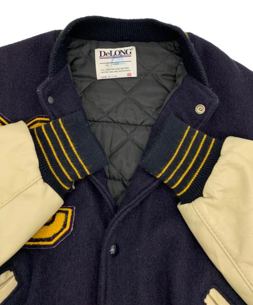 DeLong（デロング）DeLong (デロング) スタジャン ネイビー×ベージュ サイズ:46の古着・服飾アイテム