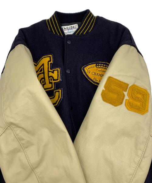 DeLong（デロング）DeLong (デロング) スタジャン ネイビー×ベージュ サイズ:46の古着・服飾アイテム