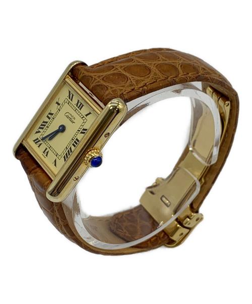 Cartier（カルティエ）Cartier (カルティエ) マストタンク ヴェルメイユ ベージュ×ゴールドの古着・服飾アイテム