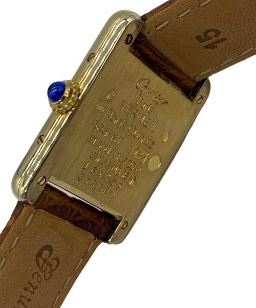 Cartier（カルティエ）Cartier (カルティエ) マストタンク ヴェルメイユ ベージュ×ゴールドの古着・服飾アイテム