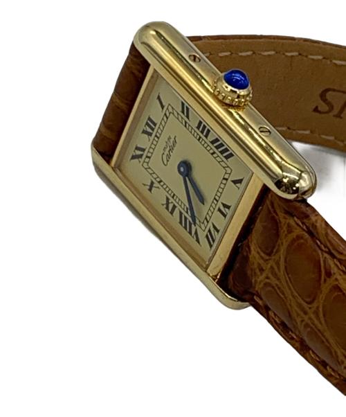 Cartier（カルティエ）Cartier (カルティエ) マストタンク ヴェルメイユ ベージュ×ゴールドの古着・服飾アイテム