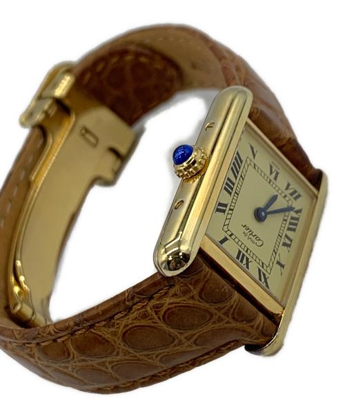 Cartier（カルティエ）Cartier (カルティエ) マストタンク ヴェルメイユ ベージュ×ゴールドの古着・服飾アイテム