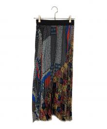BEARDSLEY（ビアズリー）の古着「 パッチワーク プリーツ ロングスカート」｜マルチカラー