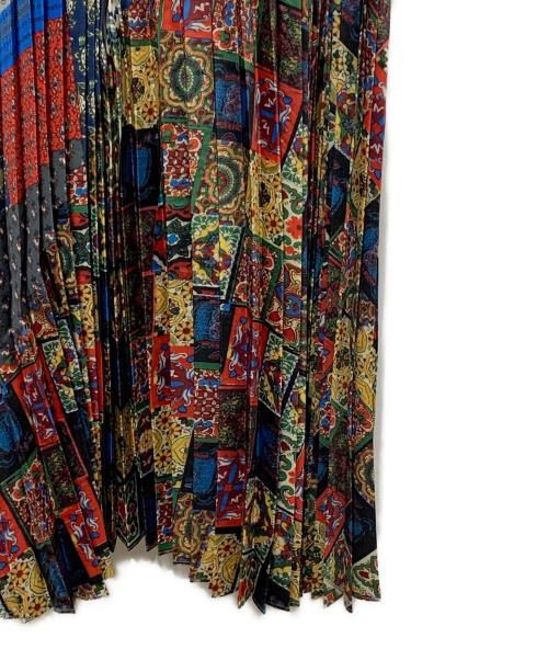 BEARDSLEY（ビアズリー）BEARDSLEY (ビアズリー)  パッチワーク プリーツ ロングスカート マルチカラー サイズ:FREEの古着・服飾アイテム