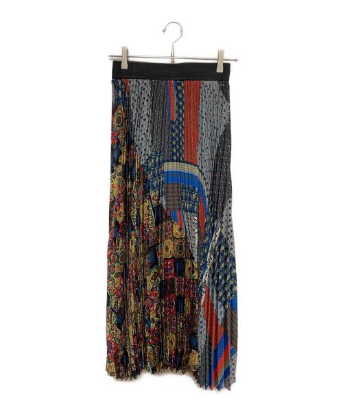 BEARDSLEY（ビアズリー）BEARDSLEY (ビアズリー)  パッチワーク プリーツ ロングスカート マルチカラー サイズ:FREEの古着・服飾アイテム