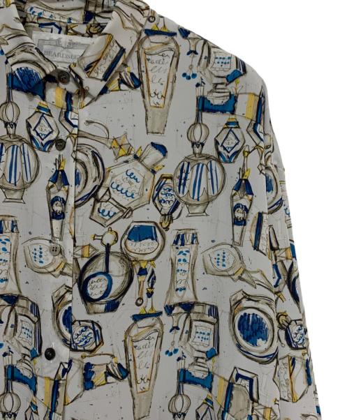 BEARDSLEY（ビアズリー）BEARDSLEY (ビアズリー) 香水瓶シャツワンピース アイボリー×ブルー サイズ:Fの古着・服飾アイテム