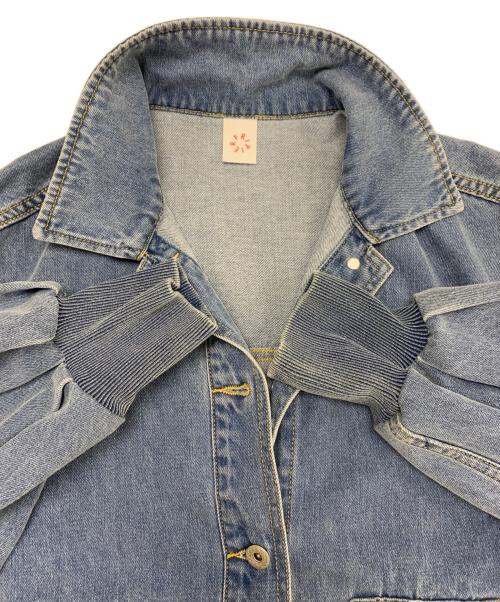 BEARDSLEY（ビアズリー）BEARDSLEY (ビアズリー) ソデパフカバーオール  ブルー サイズ:FREEの古着・服飾アイテム