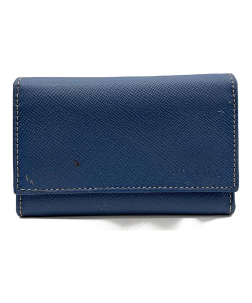 PRADA（プラダ）PRADA (プラダ) DEPOS SAFFIANOキーケース ブルーの古着・服飾アイテム