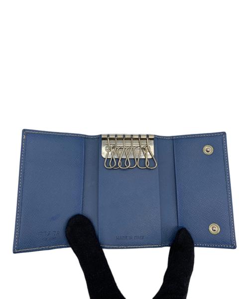 PRADA（プラダ）PRADA (プラダ) DEPOS SAFFIANOキーケース ブルーの古着・服飾アイテム