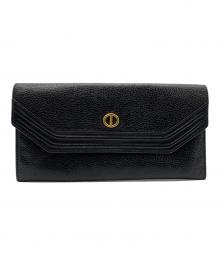 Christian Dior（クリスチャン ディオール）の古着「フラップ キャビアスキン ウォレット」｜ブラック