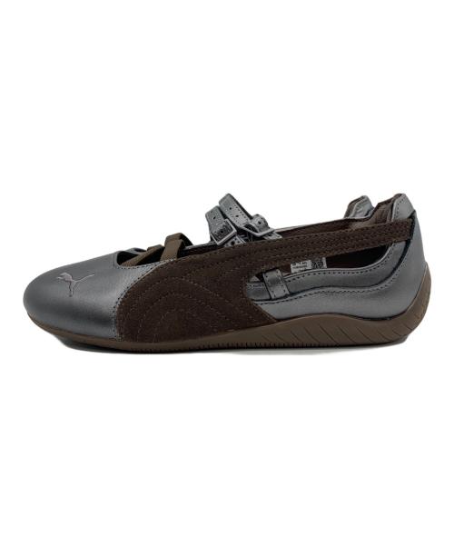 PUMA（プーマ）PUMA (プーマ) バレエシューズ ダークブラウン×シルバー サイズ:23.5の古着・服飾アイテム