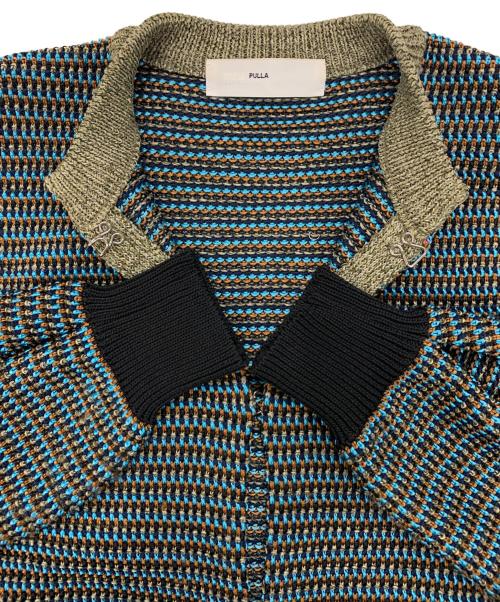 TOGA PULLA（トーガ プルラ）TOGA PULLA (トーガ プルラ) 編込みニット ブルー×ブラウン サイズ:36の古着・服飾アイテム