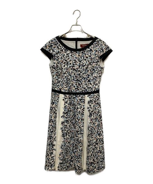 MaxMara（マックスマーラ）MaxMara (マックスマーラ) 半袖ワンピース ブルー×ブラック サイズ:42の古着・服飾アイテム