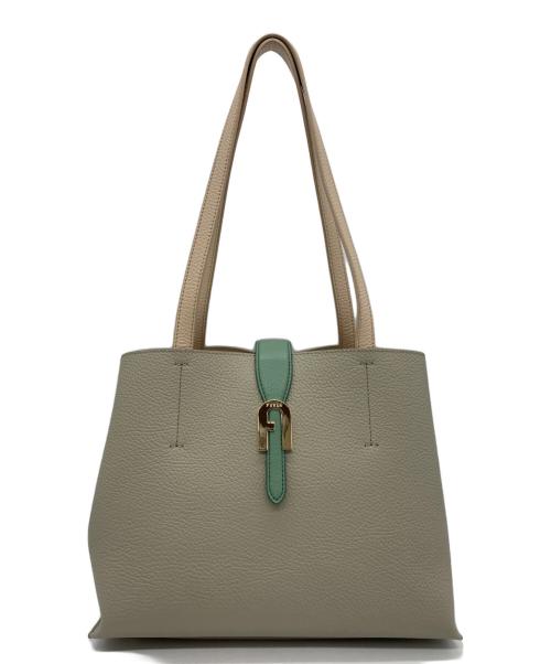 FURLA（フルラ）FURLA (フルラ) SOFIA L TOTE グリーン×ベージュの古着・服飾アイテム