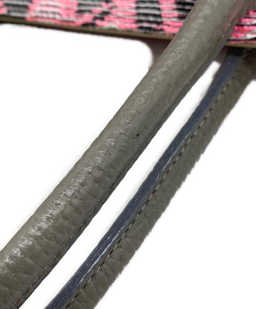 A.D.M.J.（エーディーエムジェイ）A.D.M.J. (エーディーエムジェイ) ファブリックトートバッグ ピンク×ブラウン×グレーの古着・服飾アイテム